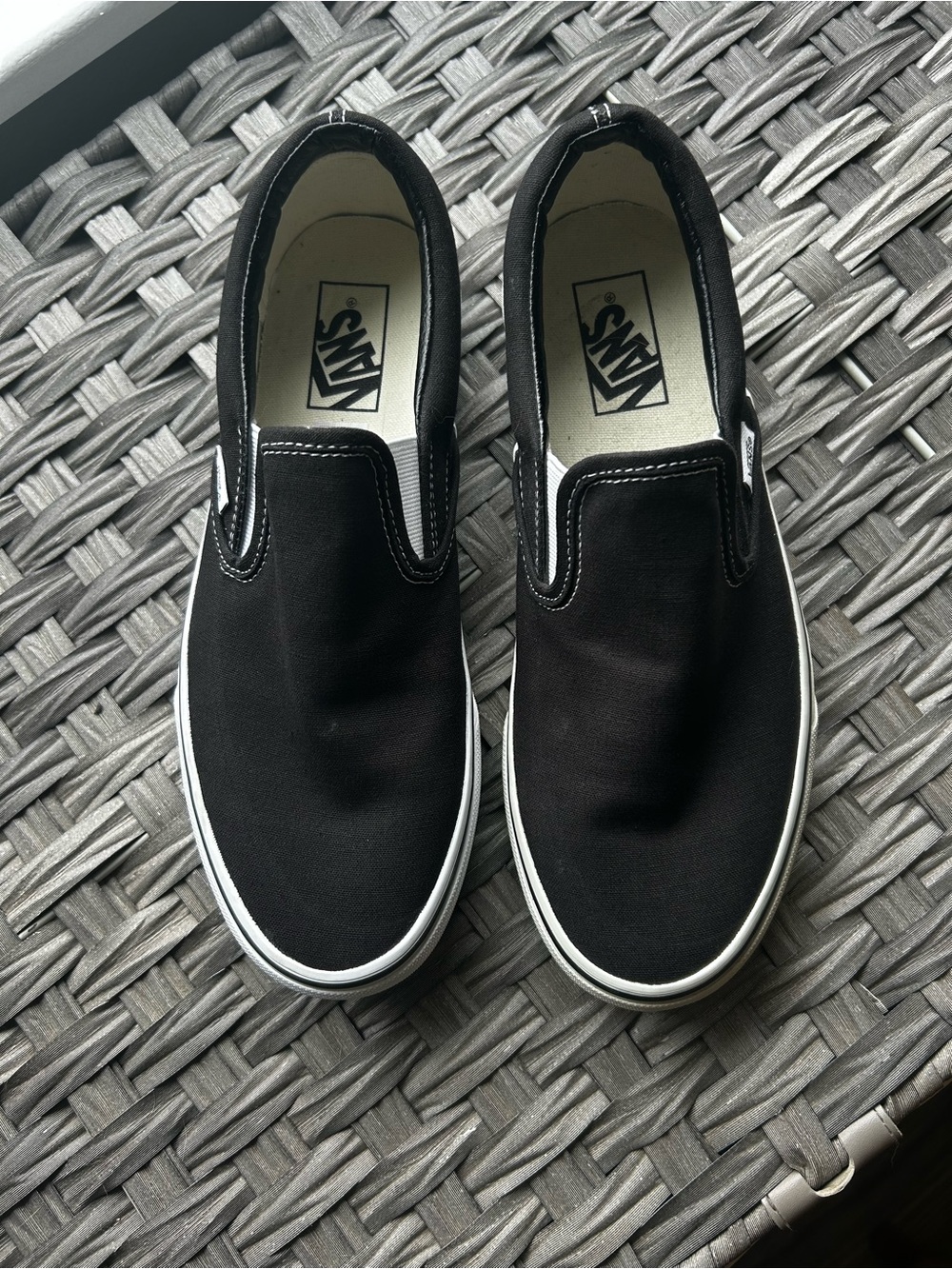 Vans Canvas Black & White Slip on